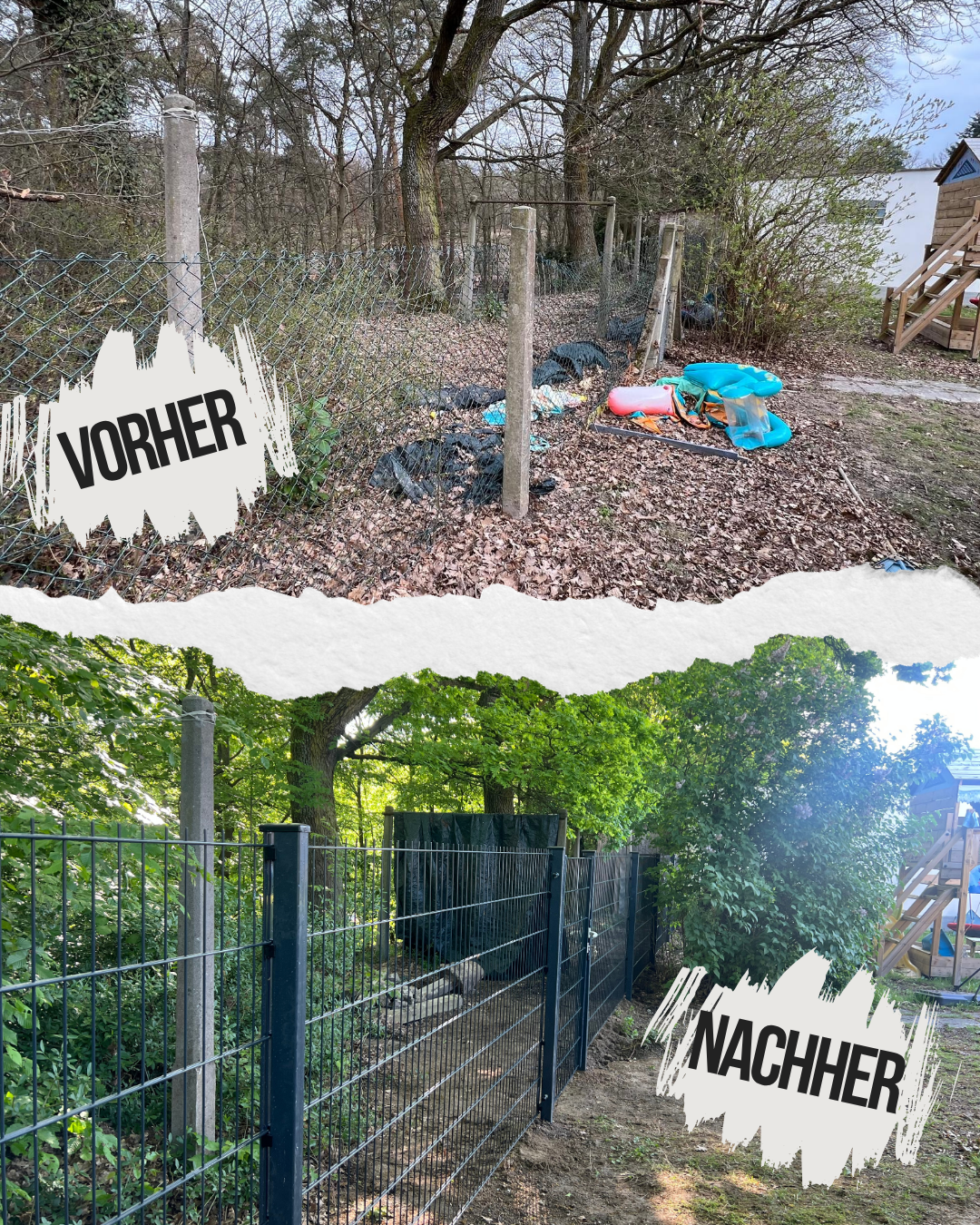 Gepflegter Grünbereich nach der Arbeit